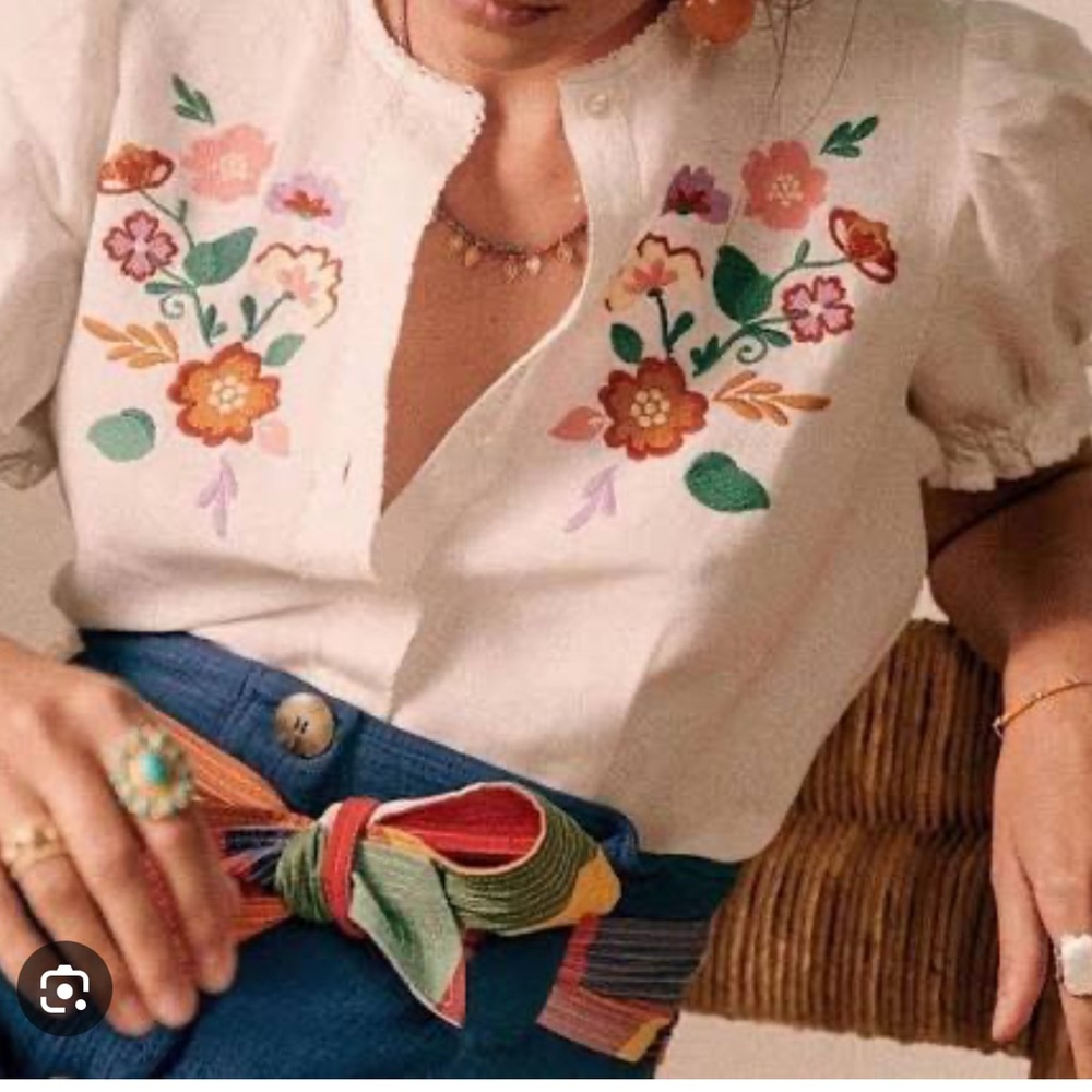 Sezane Luz Shirt Écru. - Size 34